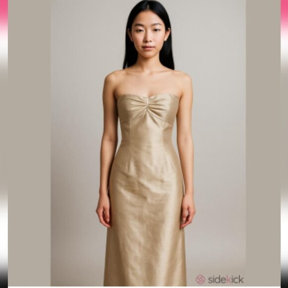 Jenny Yoo Dresses & Skirts - JENNY YOO | silk dress strapless Champagne Gold sz 0